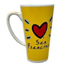 Luke A Tuke San Francisco Mug Subway Tall Yellow Red Heart Land Marks 16 oz